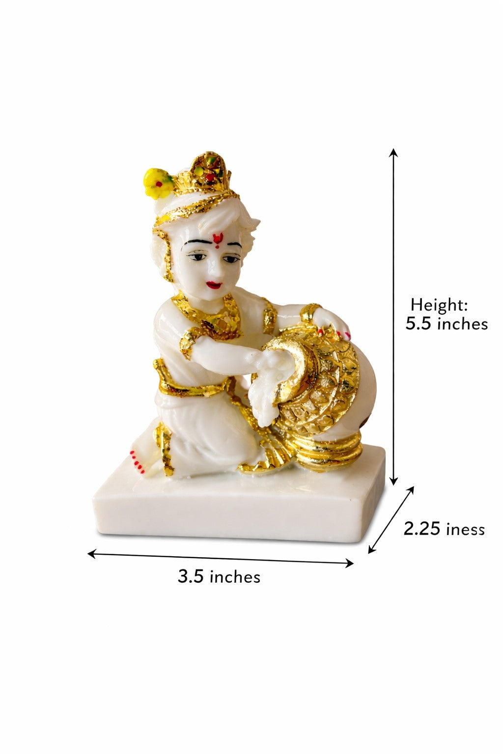 Premium Marble Makhan Chor Laddu Gopal Murti