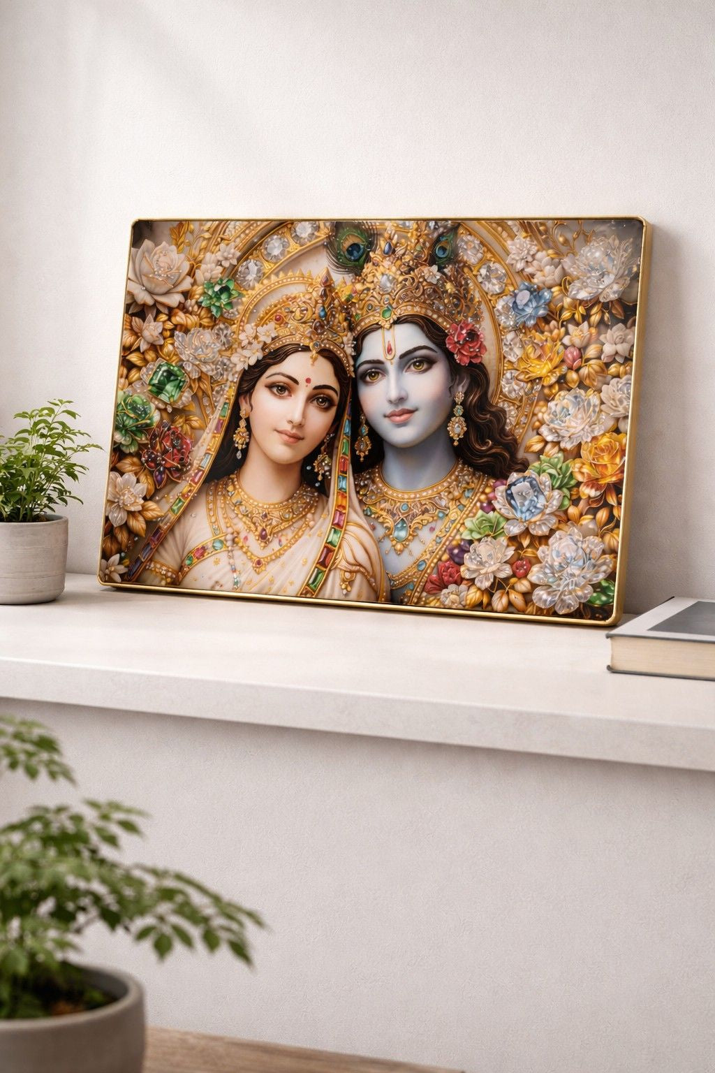 Premium Radha Krishna Crystal Painting