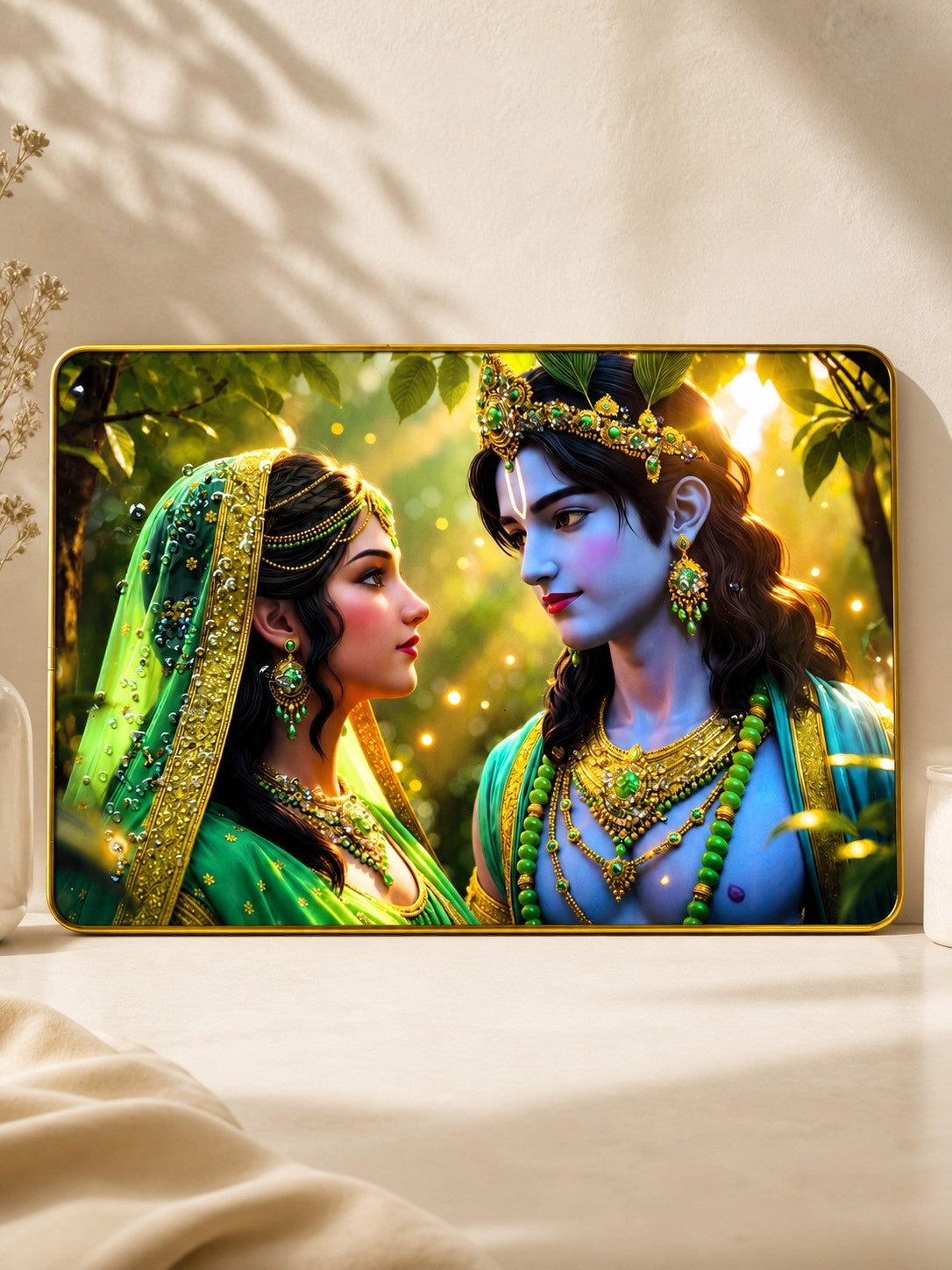 Radha Krishna Eternal Love Crystal Painting