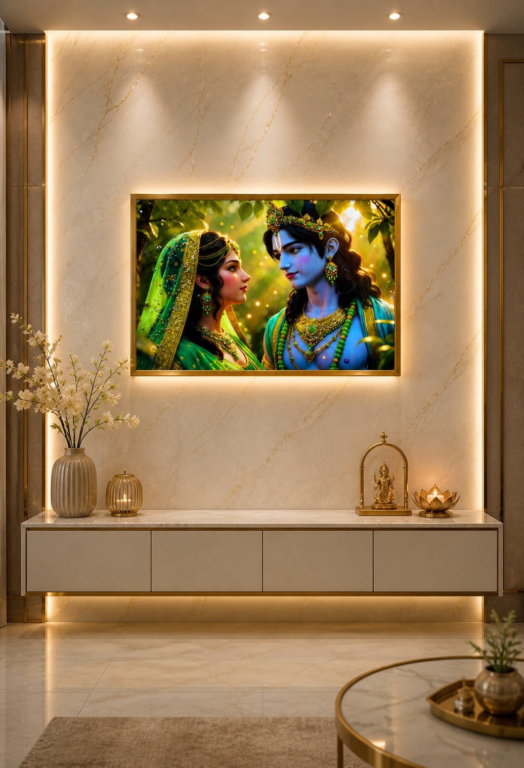 Radha Krishna Eternal Love Crystal Painting