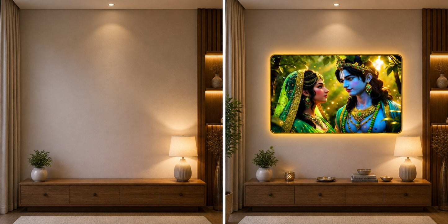 Radha Krishna Eternal Love Crystal Painting