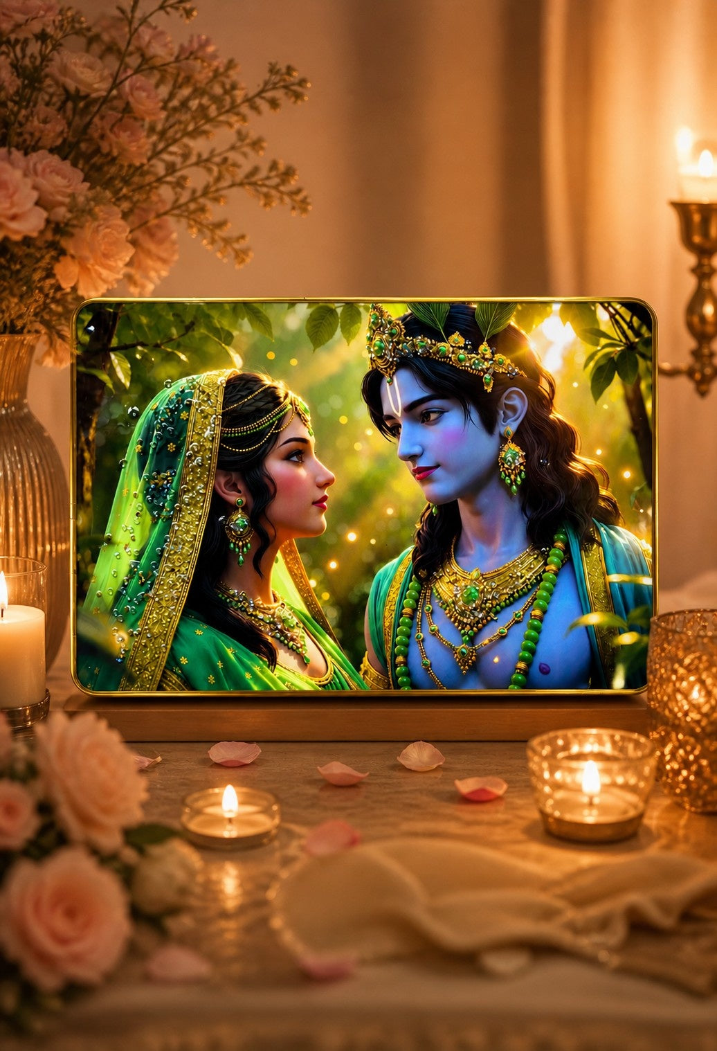 Radha Krishna Eternal Love Crystal Painting