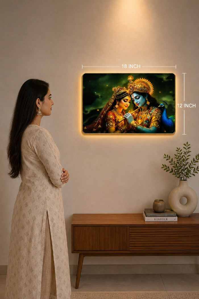 Radha Krishna Divine Bliss Crystal Painting