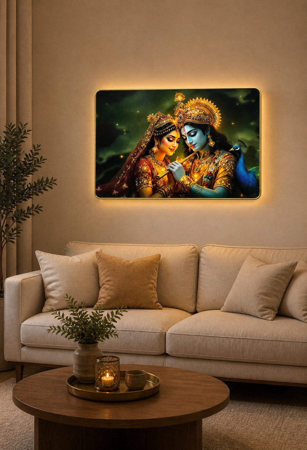 Radha Krishna Divine Bliss Crystal Painting