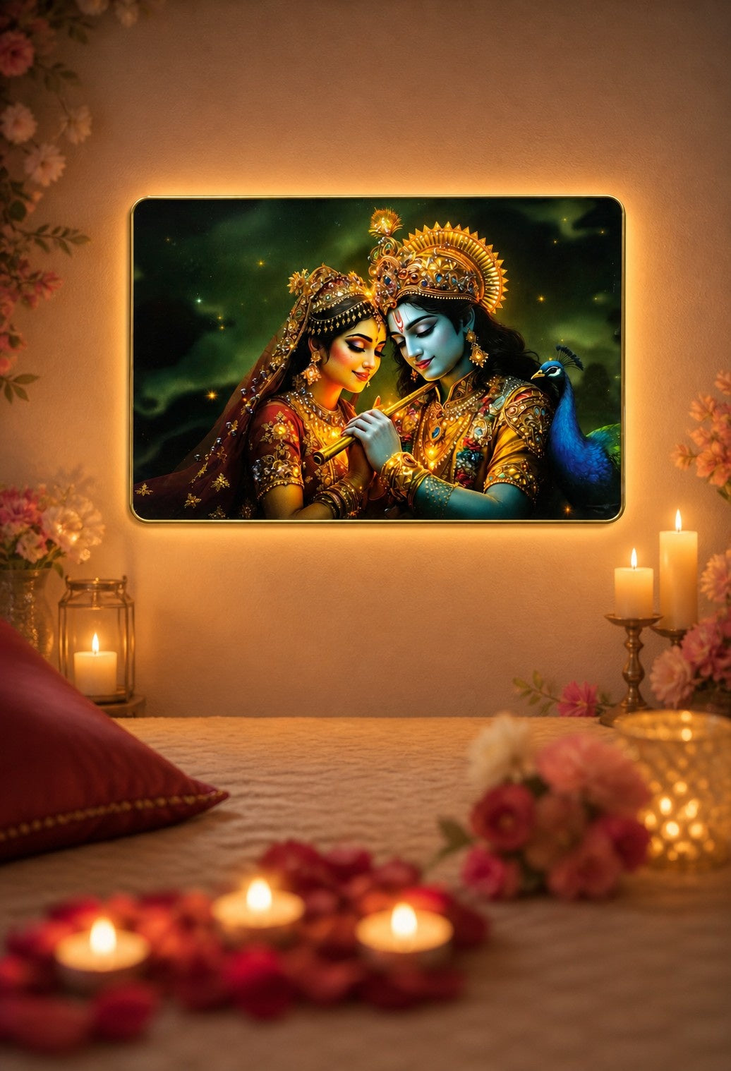 Radha Krishna Divine Bliss Crystal Painting