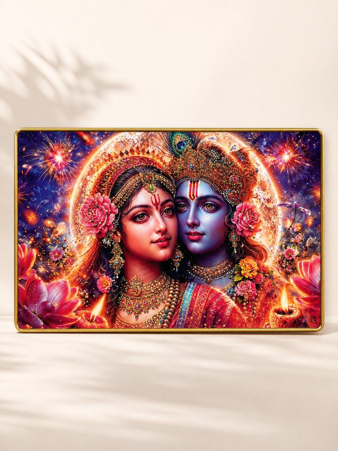 Divine Love Radha Krishna Crystal Painting