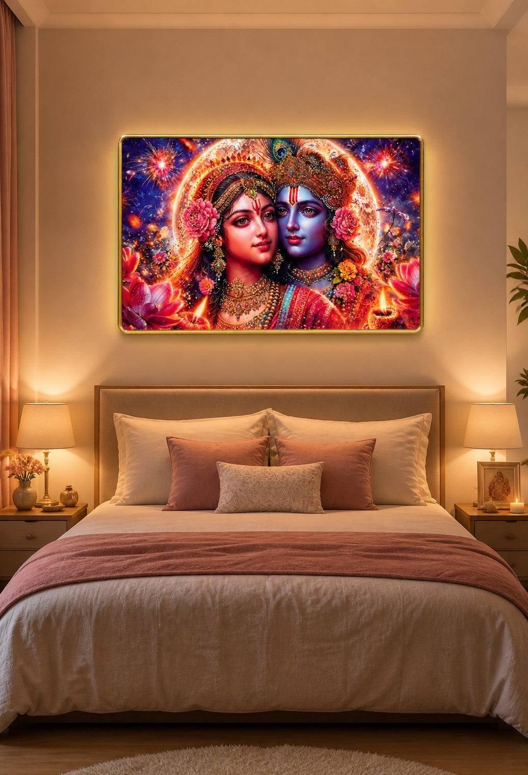 Divine Love Radha Krishna Crystal Painting