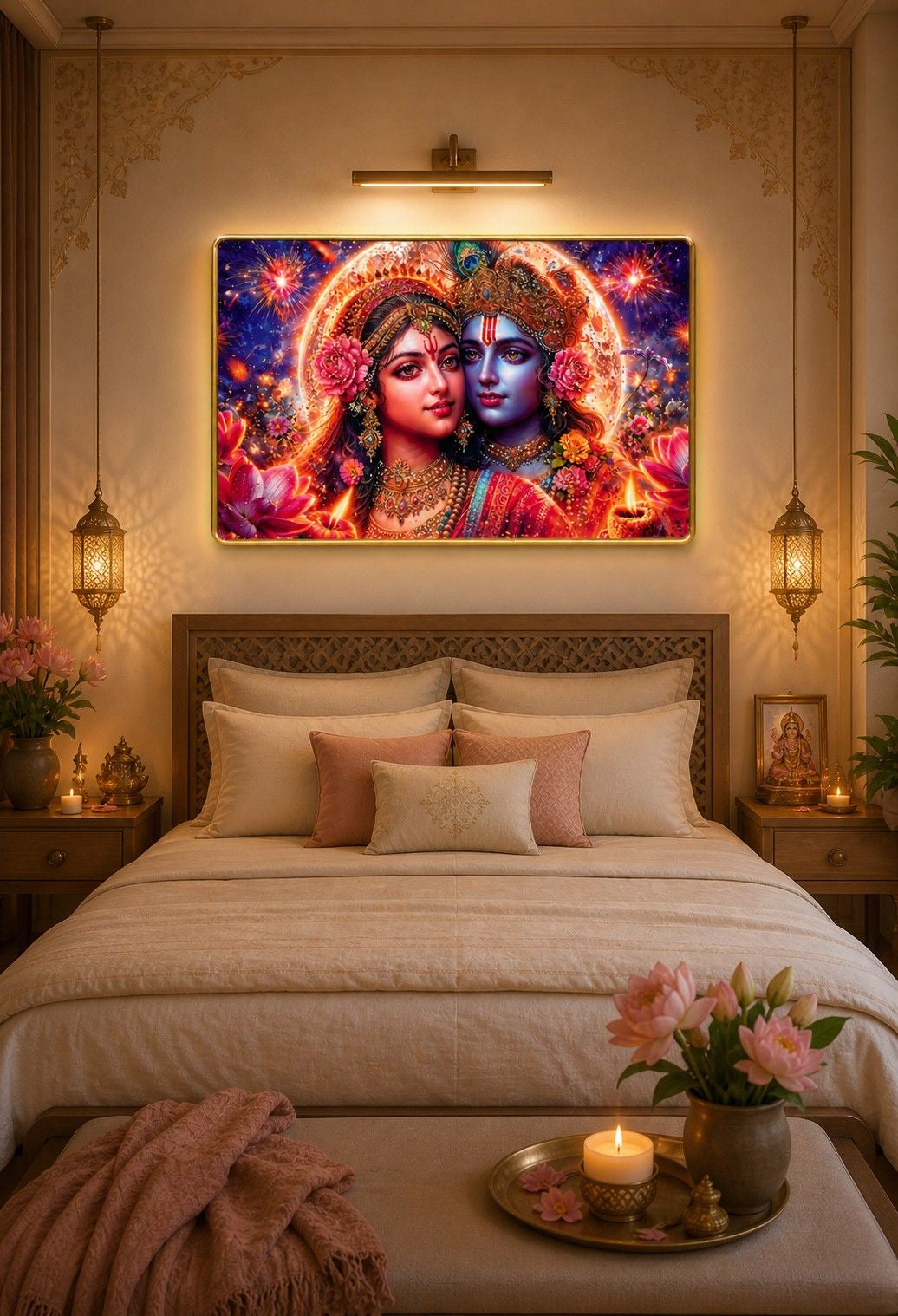 Divine Love Radha Krishna Crystal Painting
