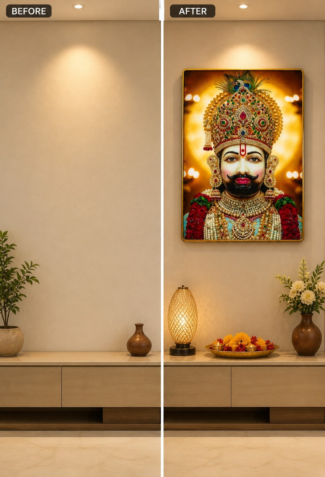 Divine Khatu Shyam Ji Crystal Painting
