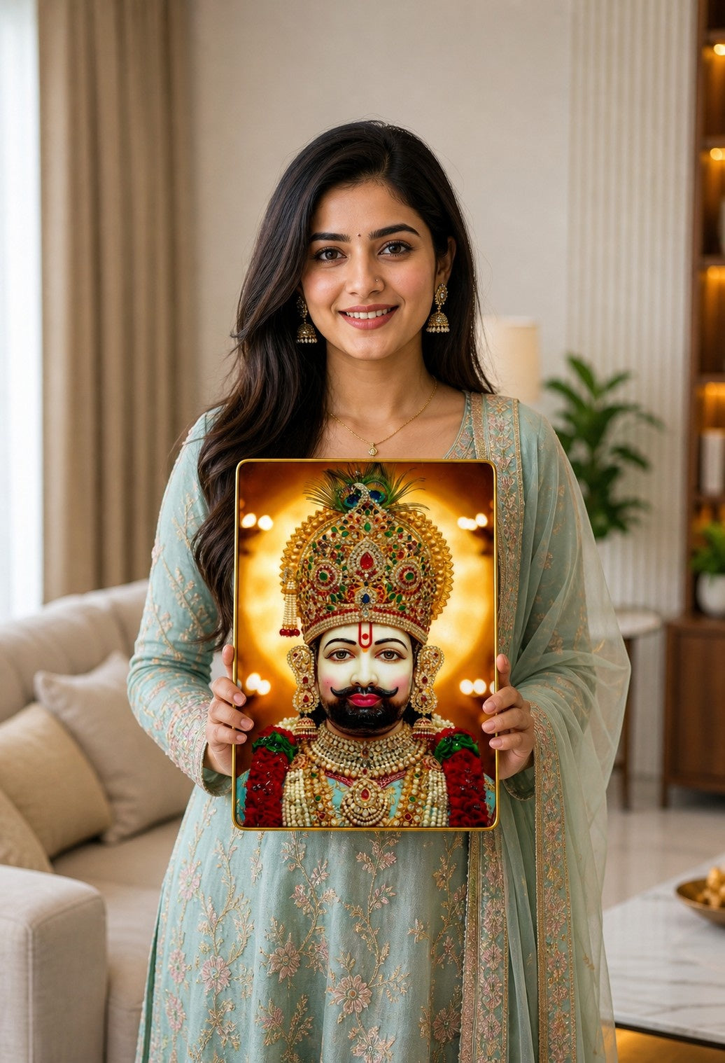 Divine Khatu Shyam Ji Crystal Painting