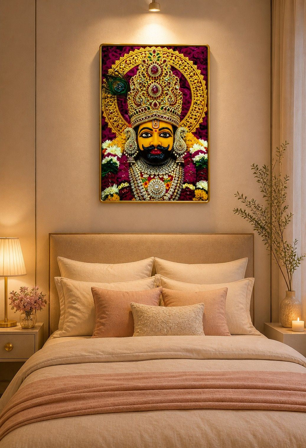 Premium Khatu Shyam Ji Crystal Painting