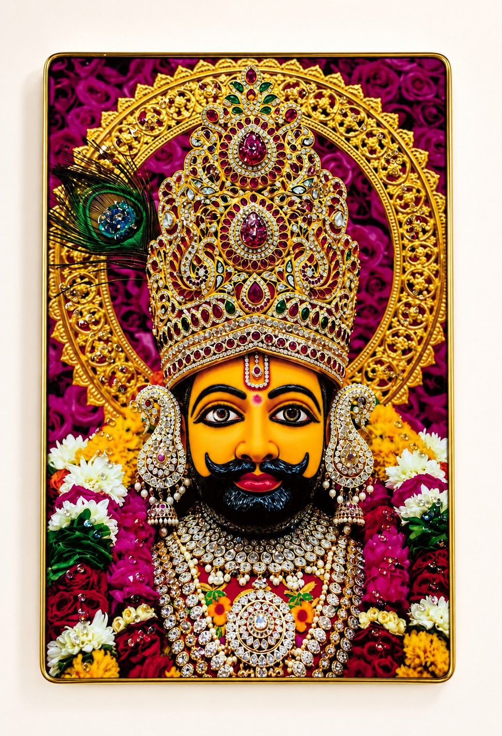 Premium Khatu Shyam Ji Crystal Painting