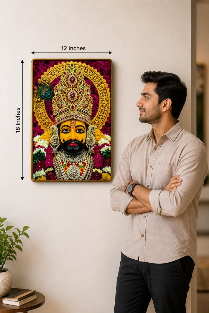 Premium Khatu Shyam Ji Crystal Painting