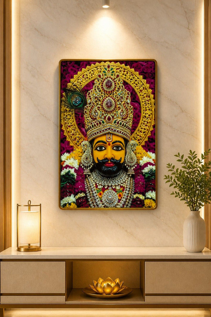 Premium Khatu Shyam Ji Crystal Painting