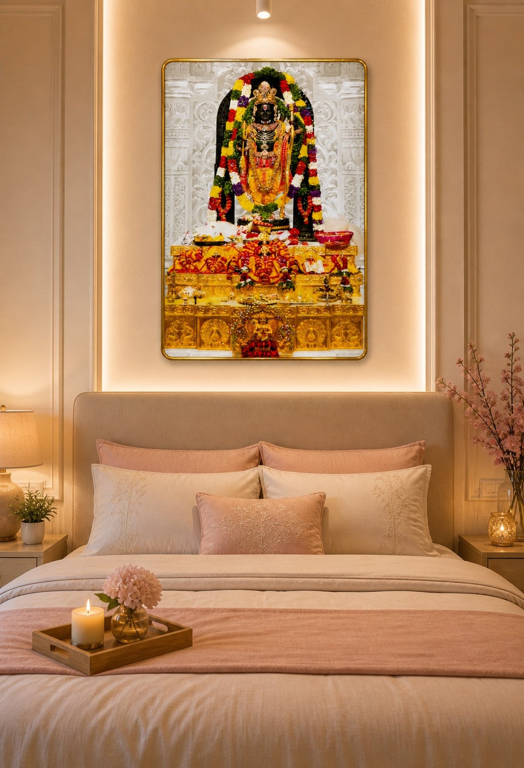 Divine Ram Lala Temple Crystal Painting