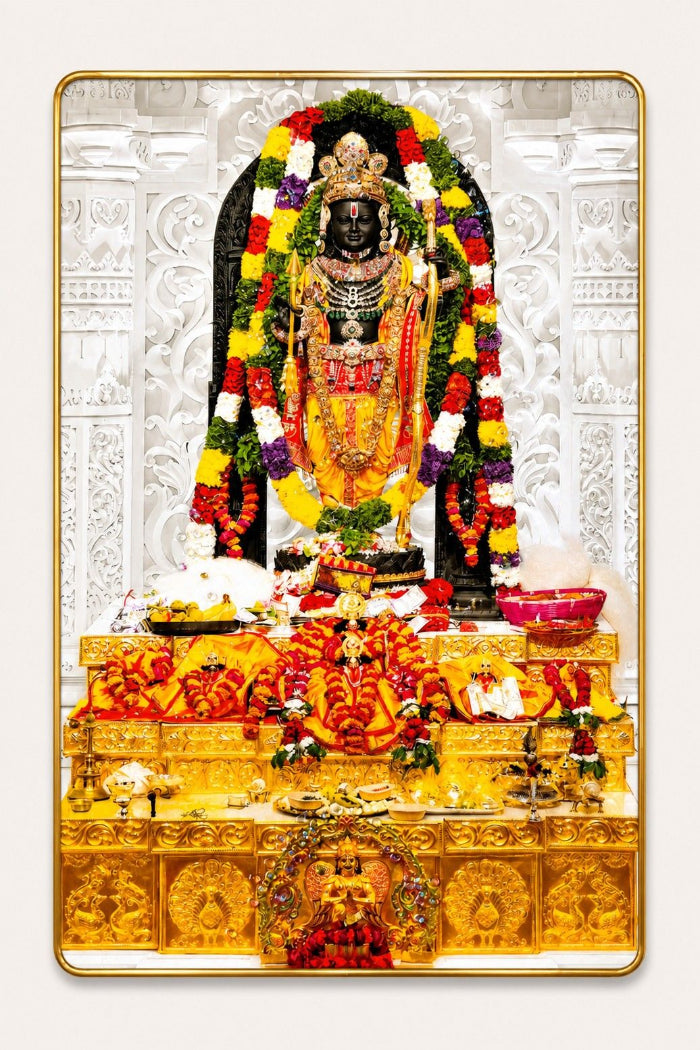 Divine Ram Lala Temple Crystal Painting