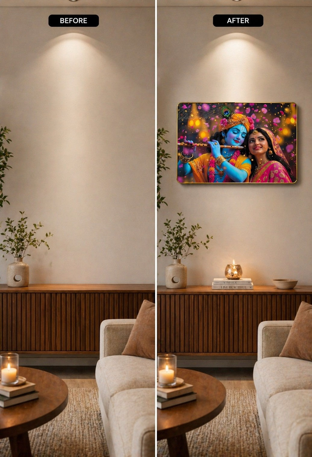 Radha Krishna  positivity Crystal Painting