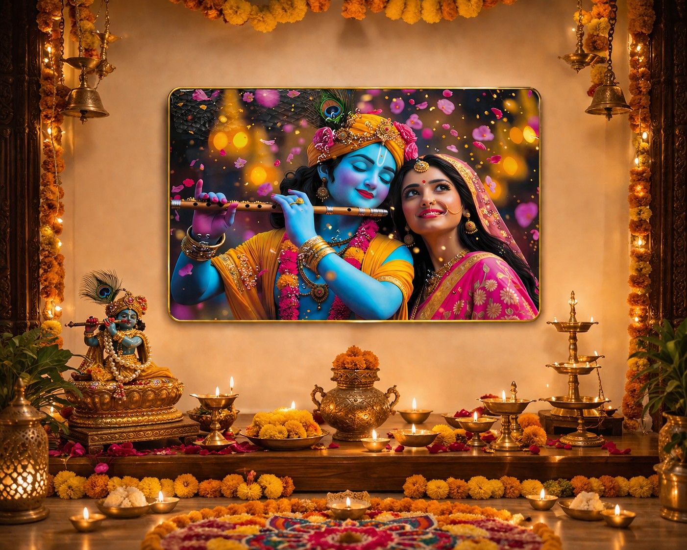 Radha Krishna  positivity Crystal Painting