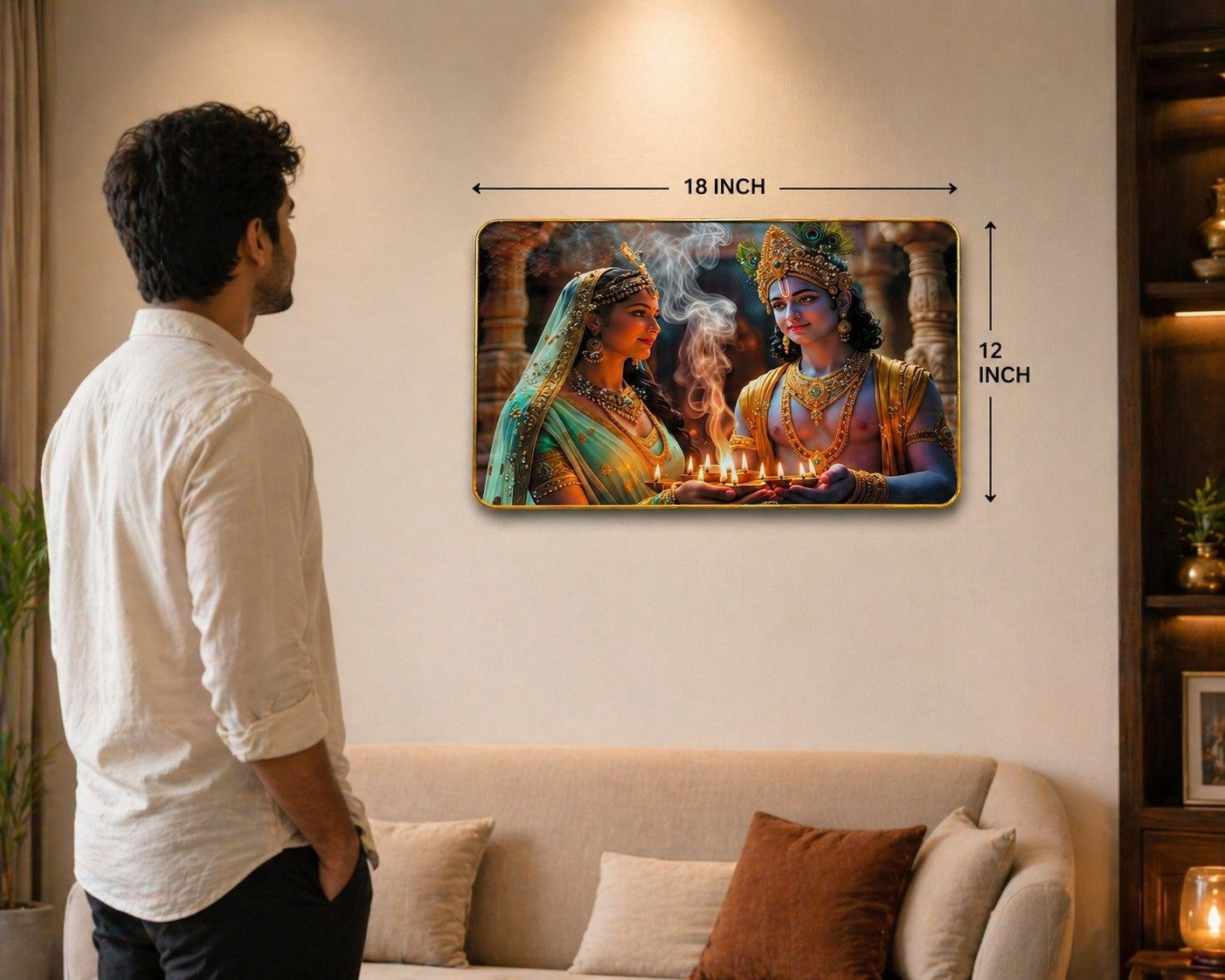 Radha Krishna Crystal glossy finish Painting