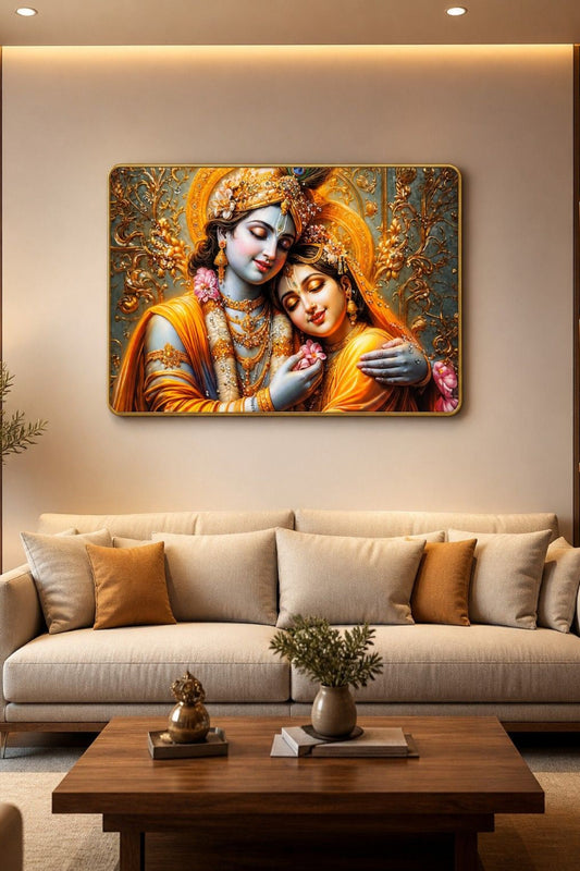 Radha Krishna Crystal Golden Painting