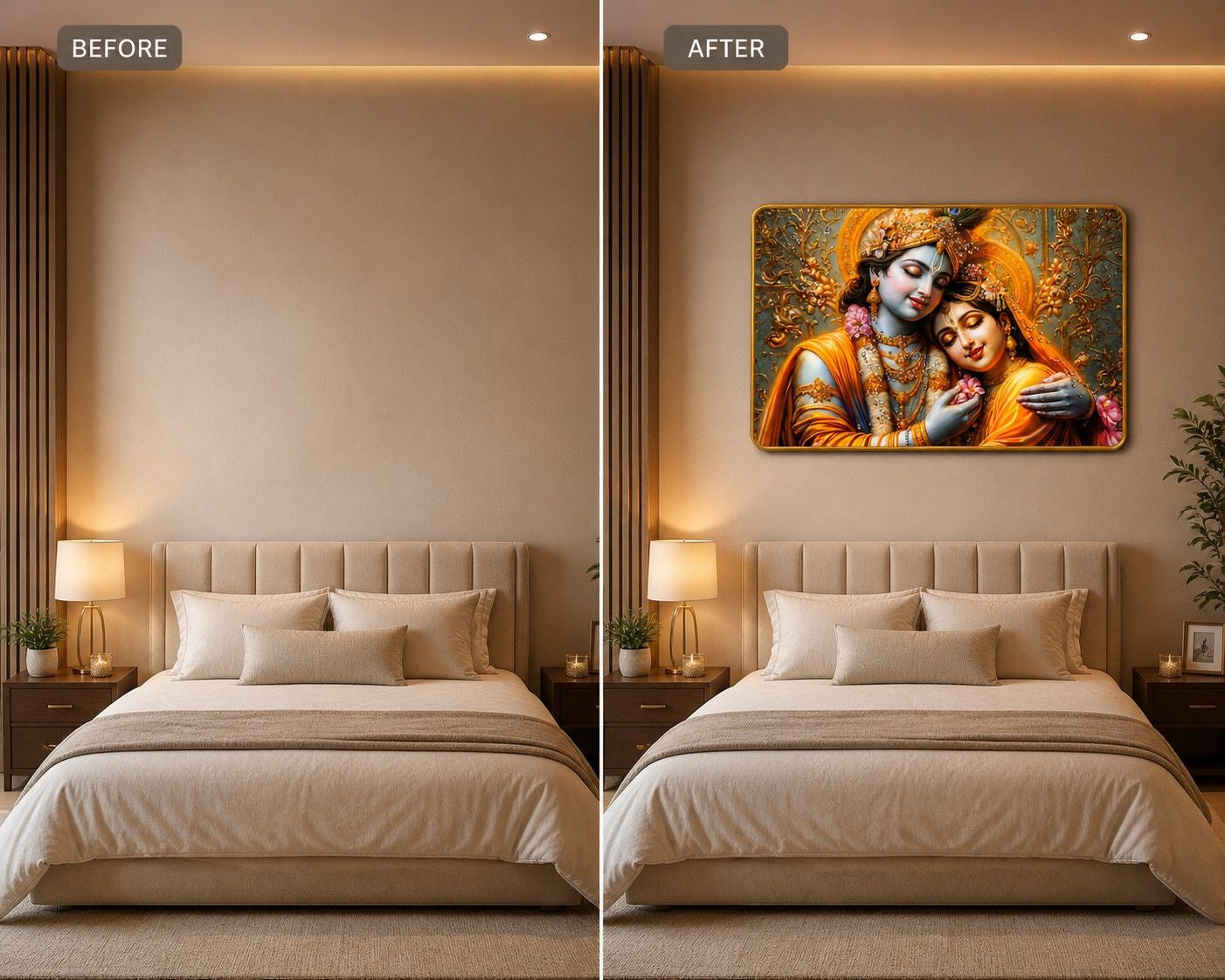 Radha Krishna Crystal Golden Painting
