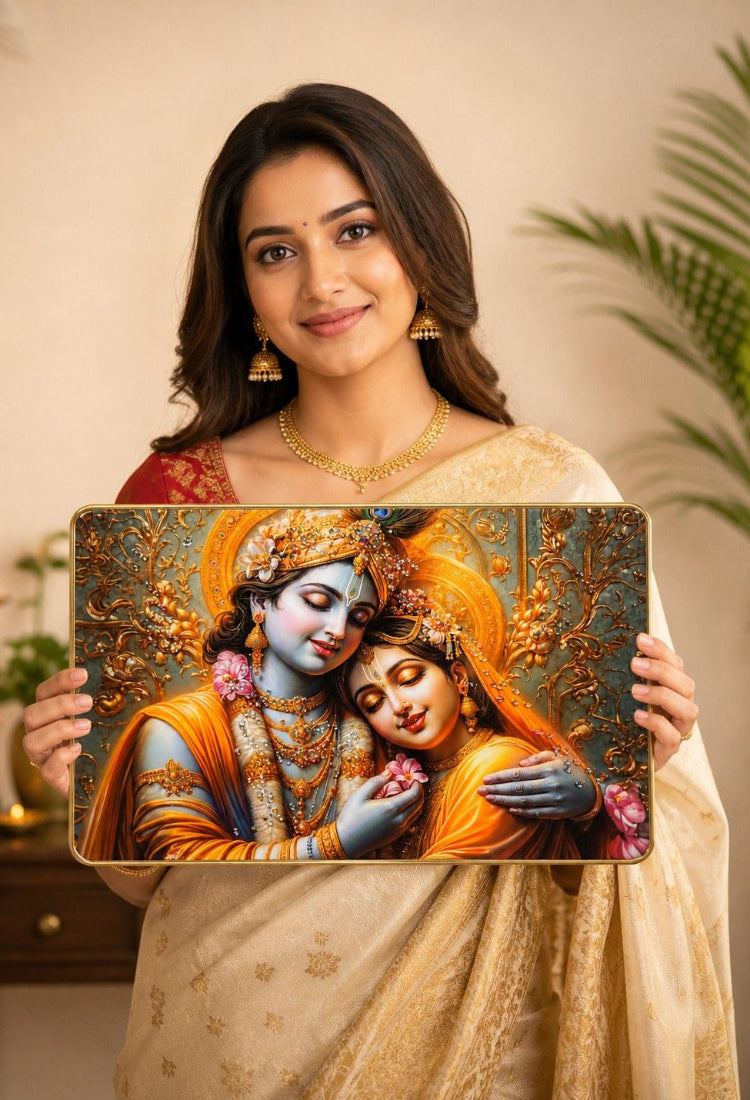 Radha Krishna Crystal Golden Painting