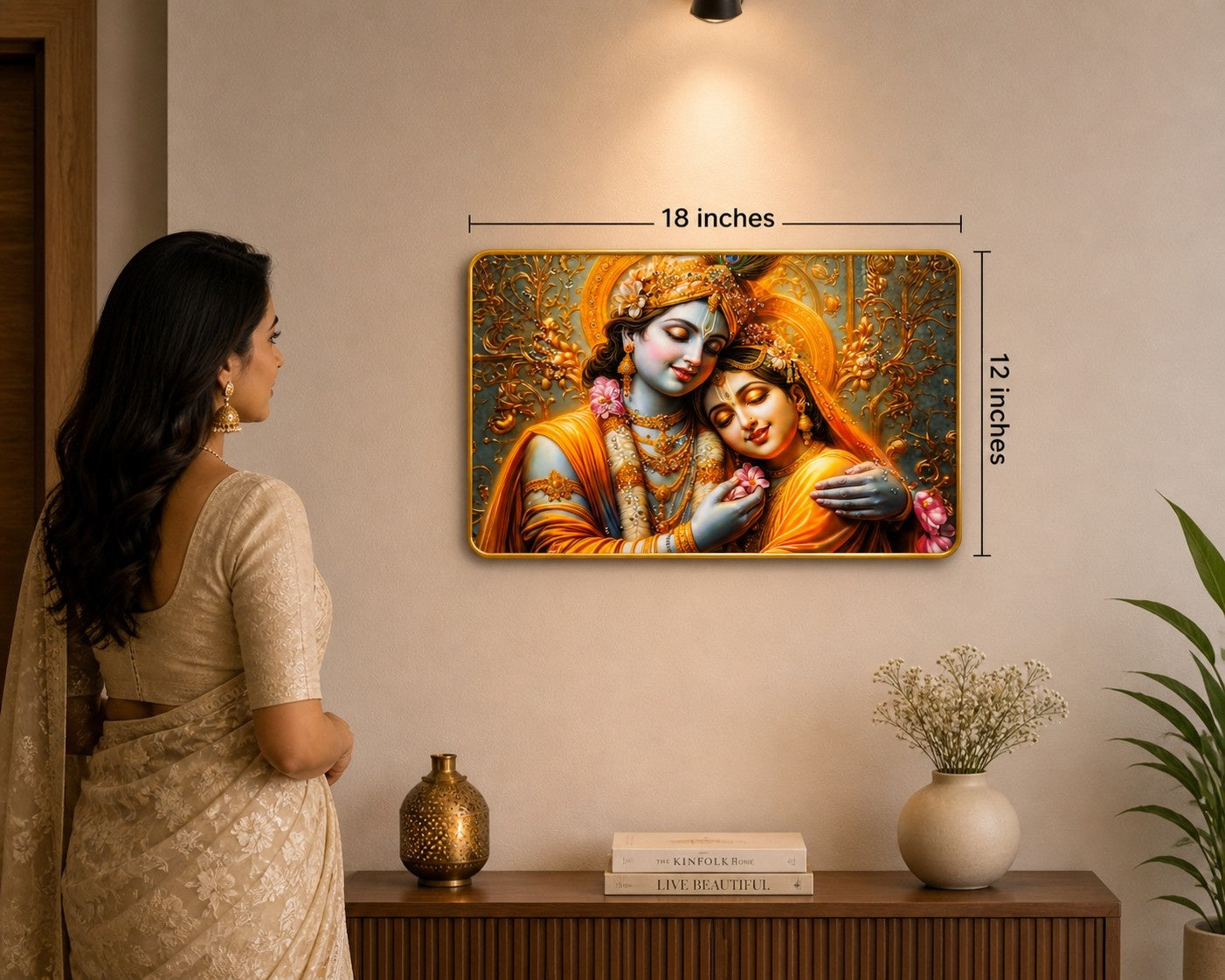 Radha Krishna Crystal Golden Painting