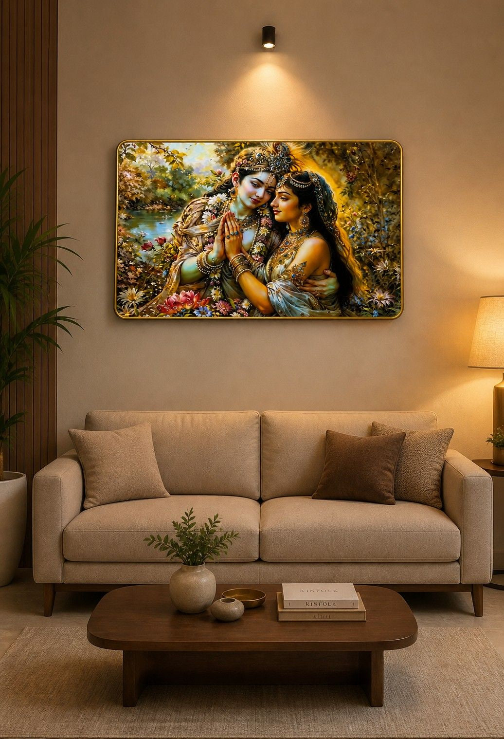 Radha Krishna Divine Love Crystal Painting