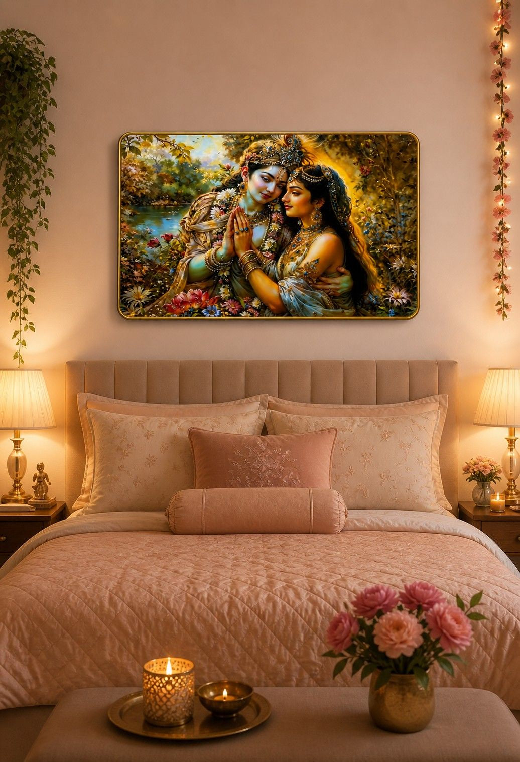 Radha Krishna Divine Love Crystal Painting