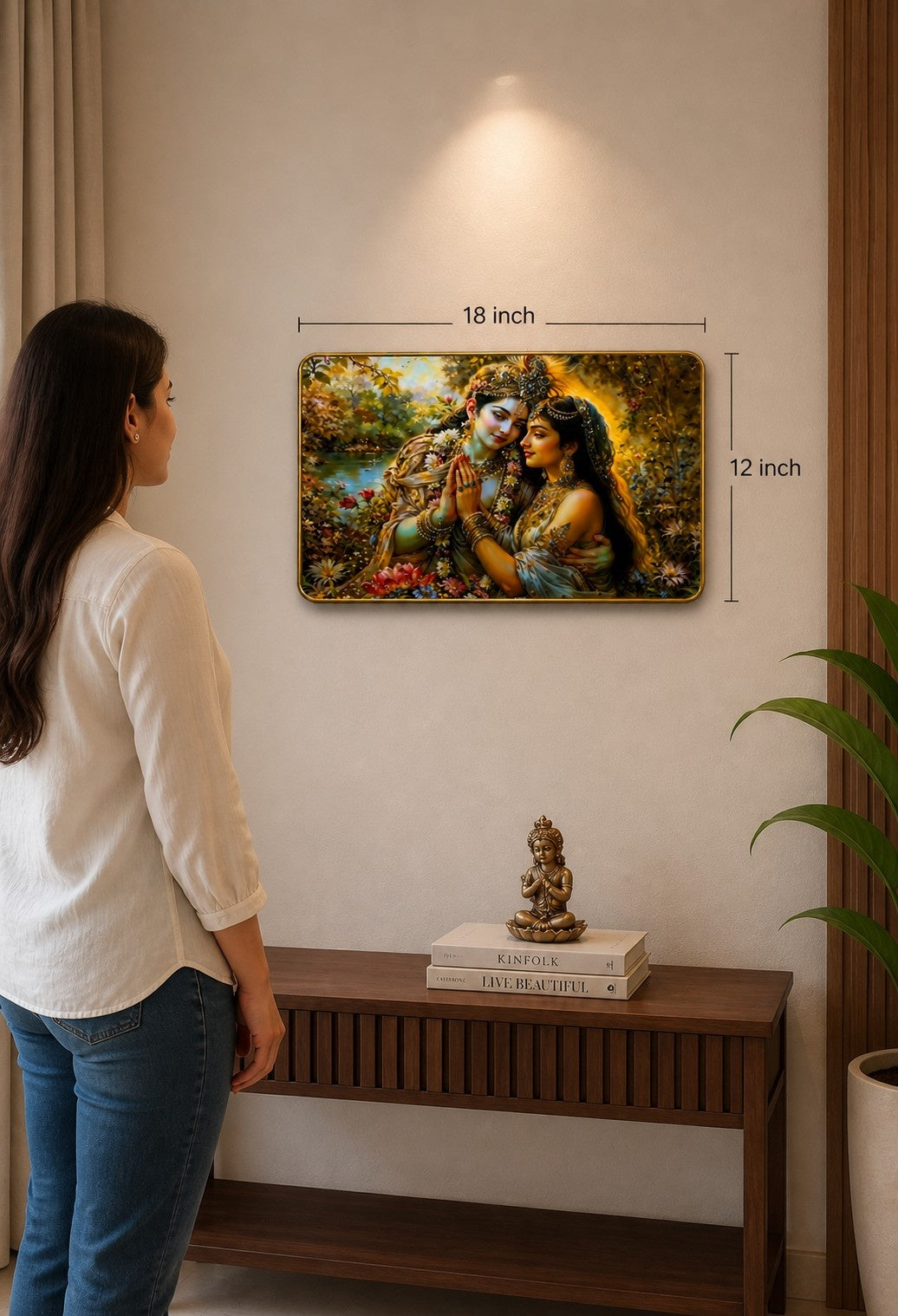 Radha Krishna Divine Love Crystal Painting