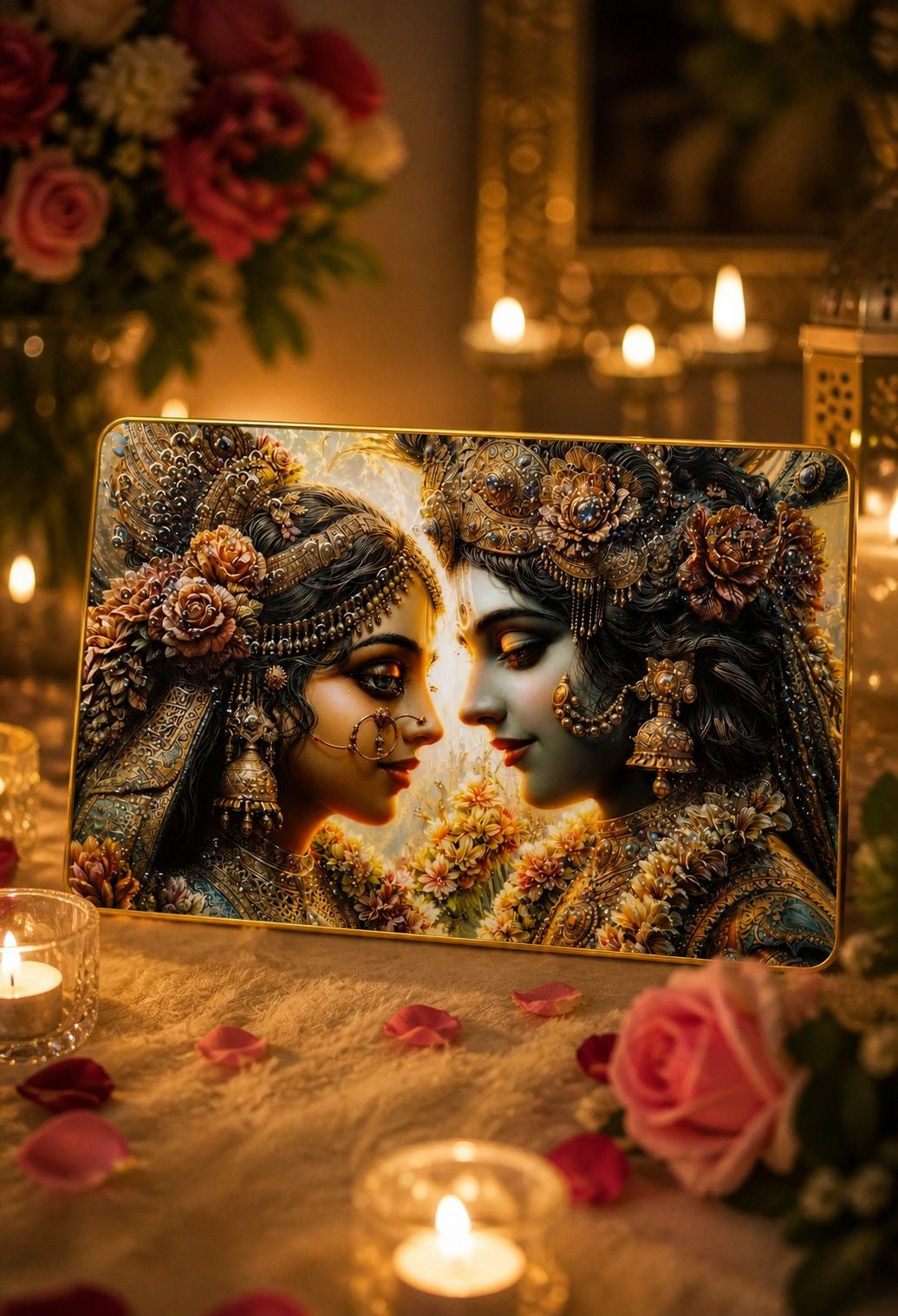 Radha Krishna Eternal Love Crystal Painting
