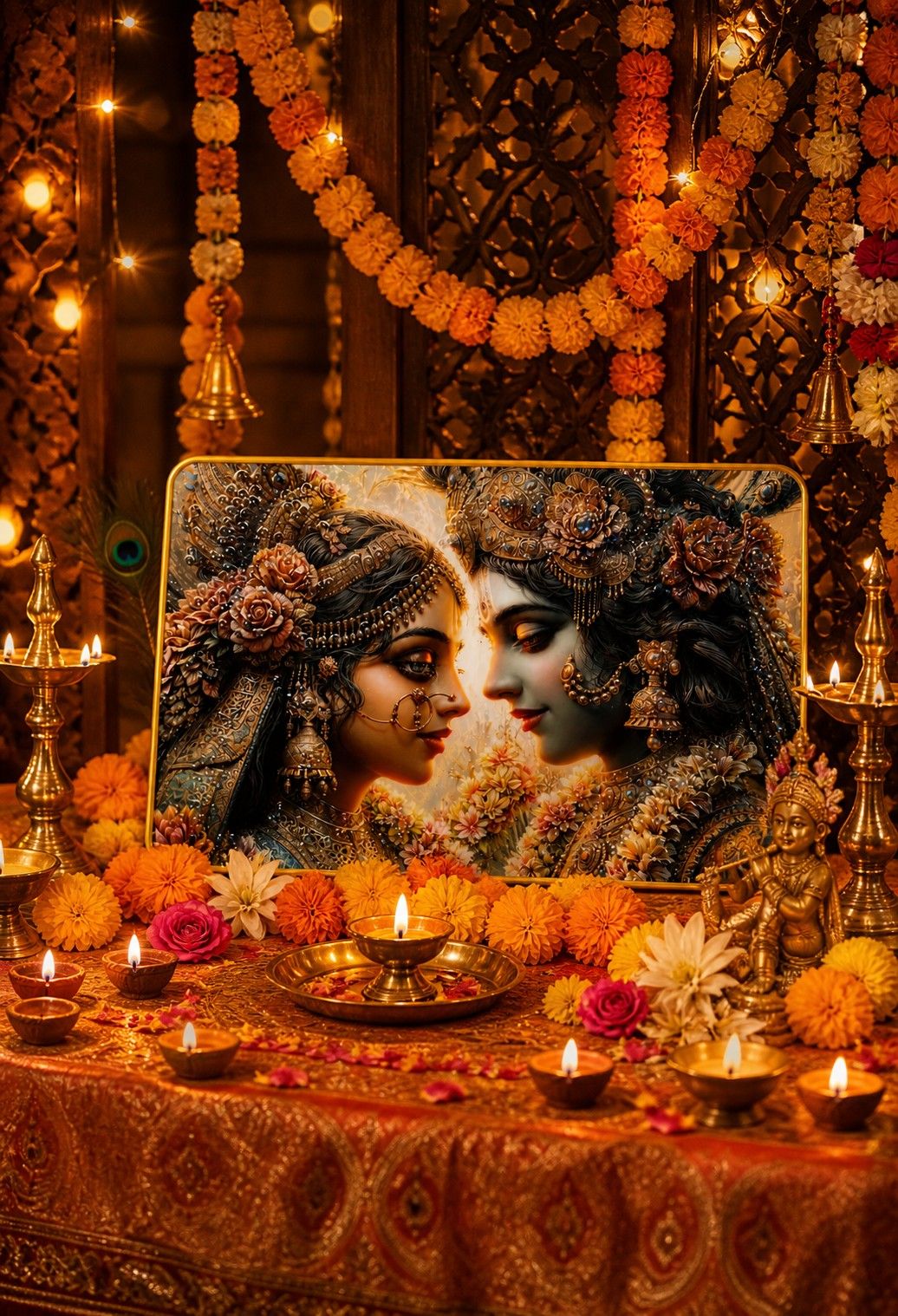 Radha Krishna Eternal Love Crystal Painting