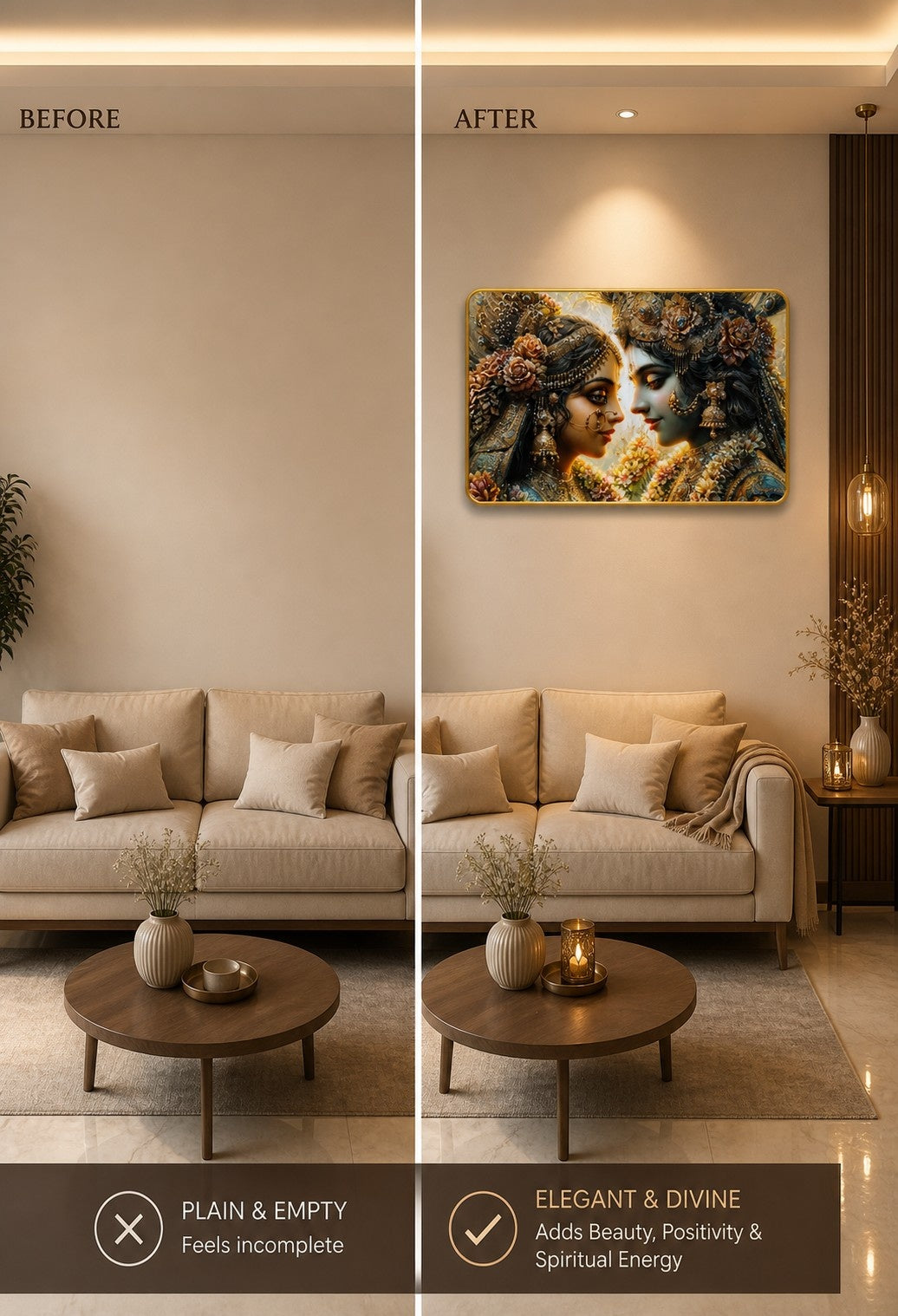 Radha Krishna Eternal Love Crystal Painting