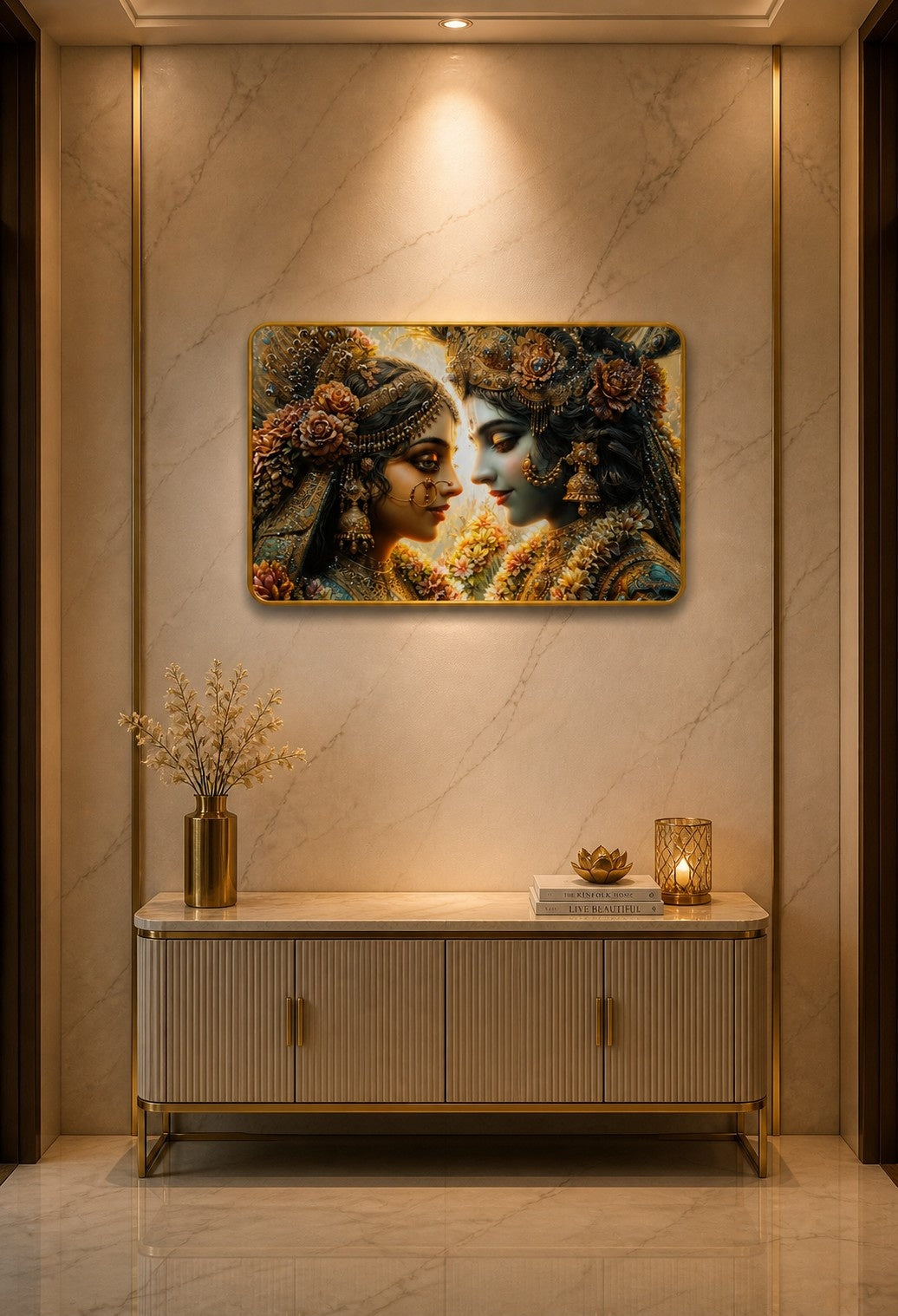 Radha Krishna Eternal Love Crystal Painting