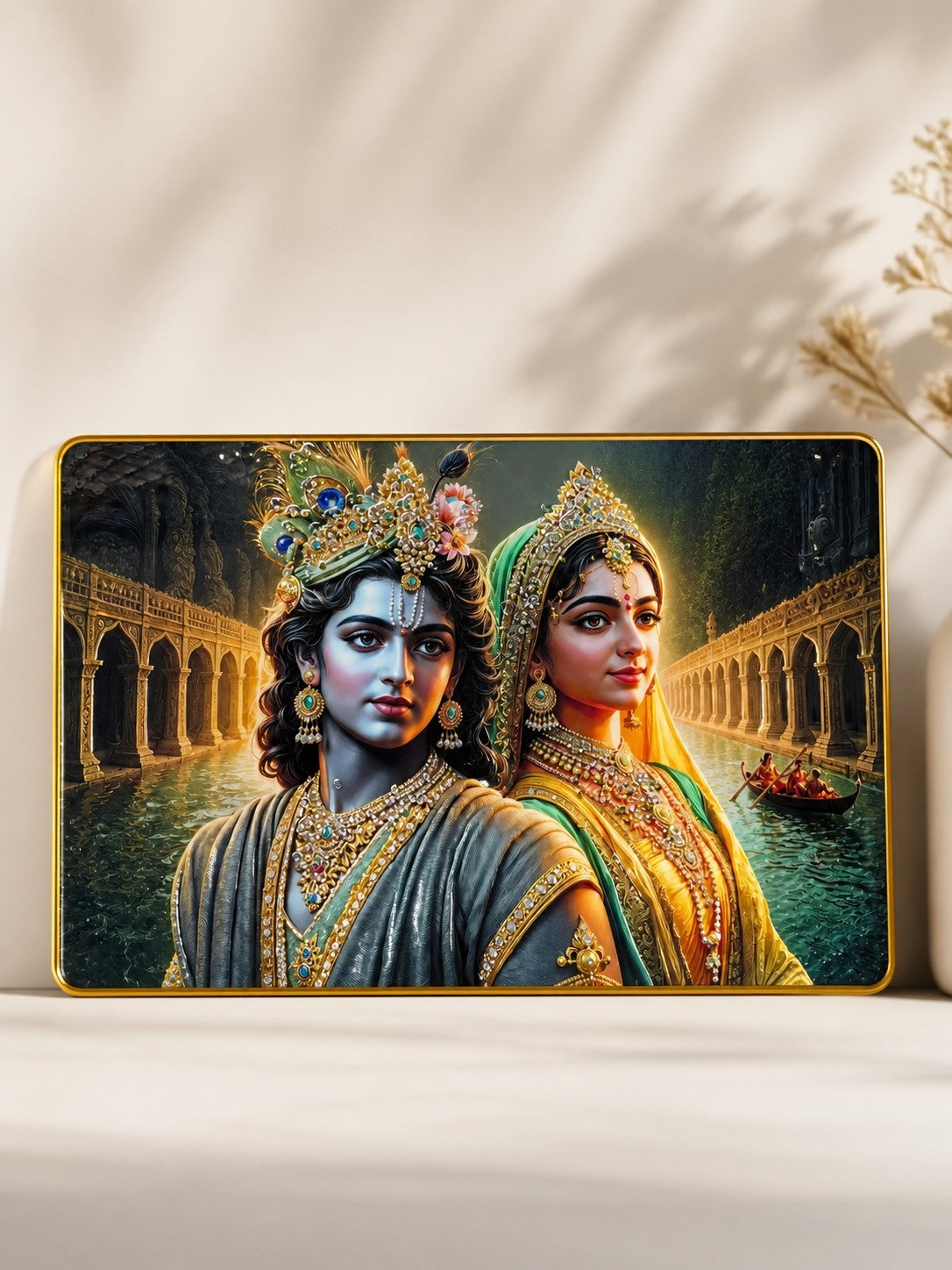 Divine Love Radha Krishna Crystal Painting