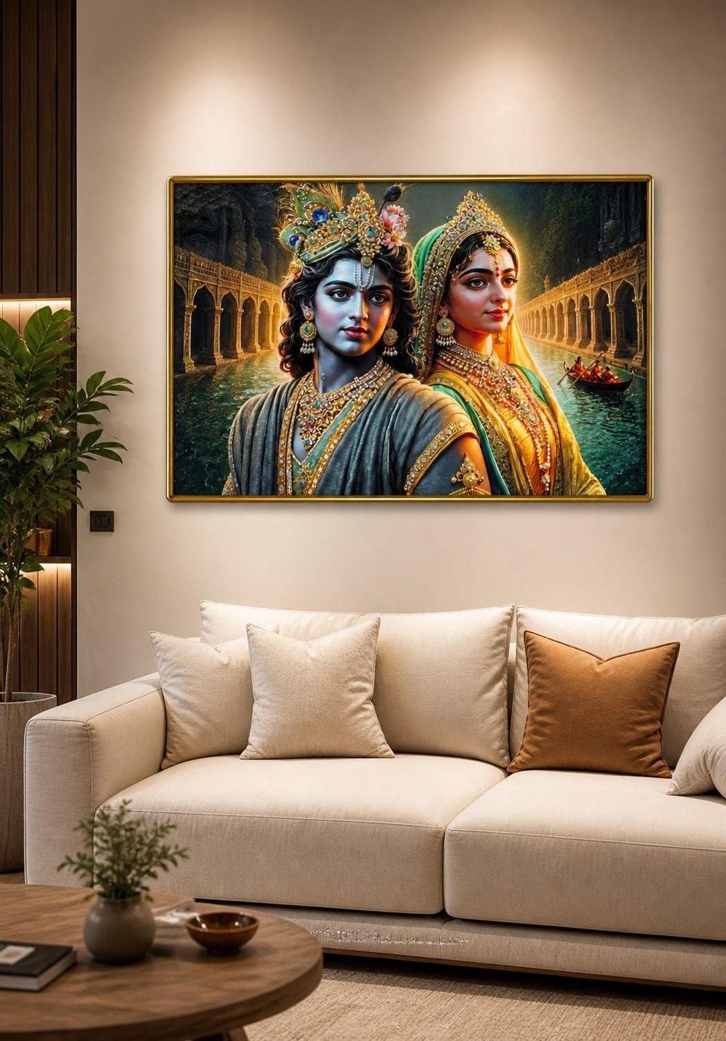 Divine Love Radha Krishna Crystal Painting