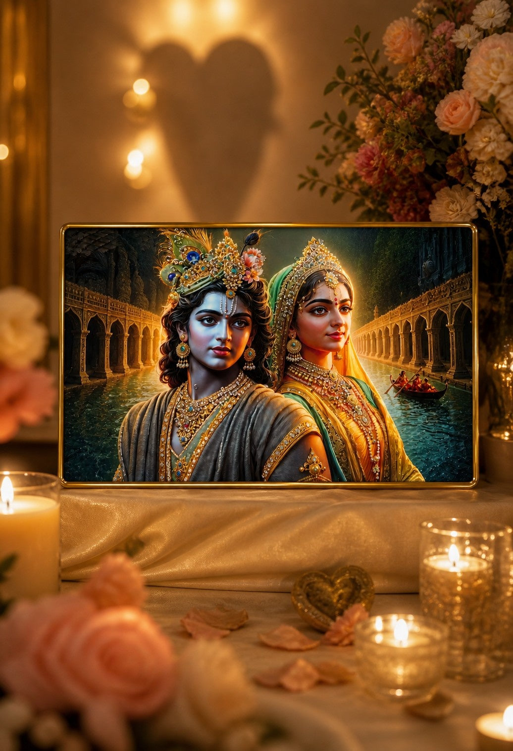 Divine Love Radha Krishna Crystal Painting