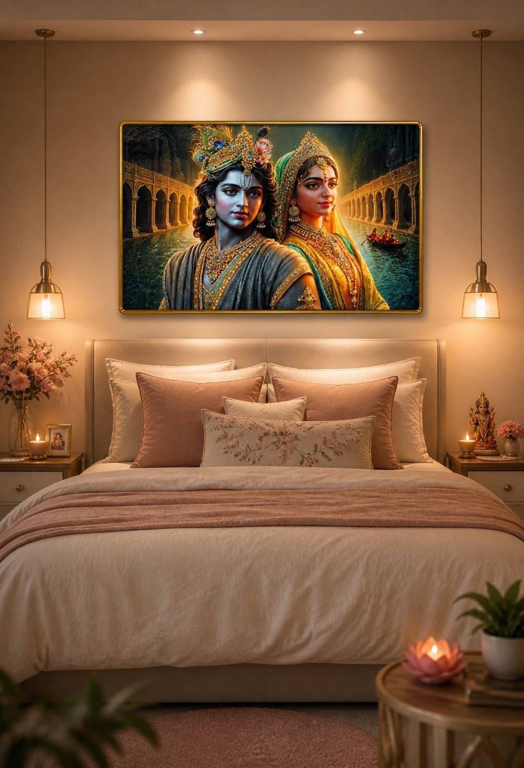 Divine Love Radha Krishna Crystal Painting
