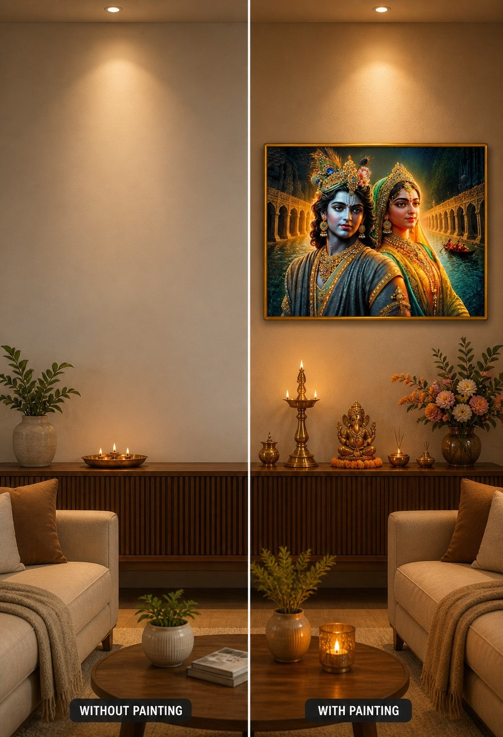 Divine Love Radha Krishna Crystal Painting