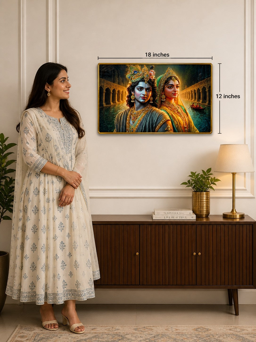 Divine Love Radha Krishna Crystal Painting