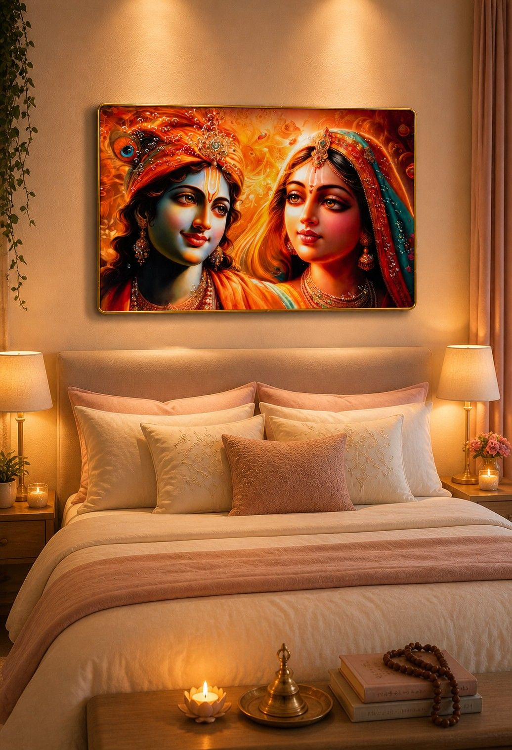 Radha Krishna Divine Love Crystal Painting