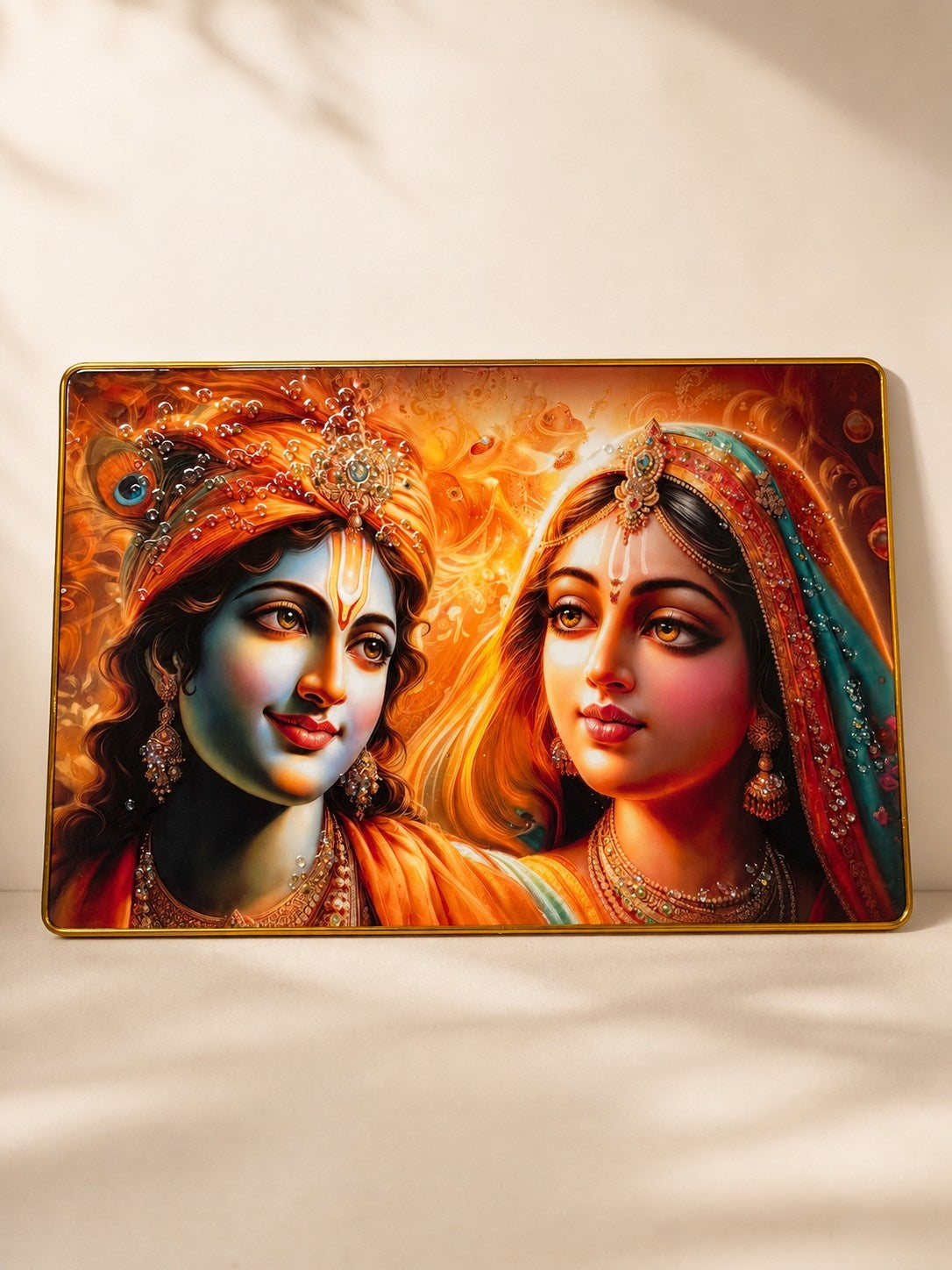 Radha Krishna Divine Love Crystal Painting