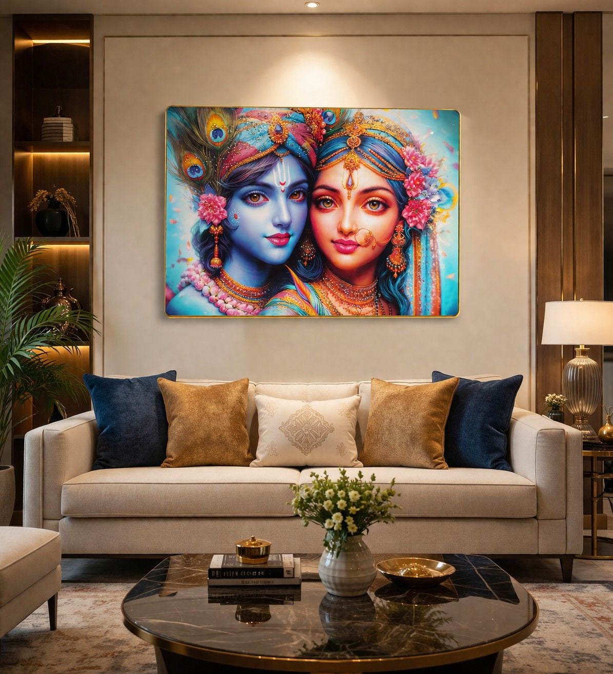 Premium Radha Krishna Crystal Painting