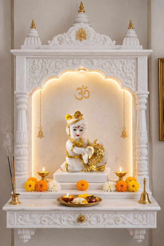 Premium Marble Makhan Chor Laddu Gopal Murti