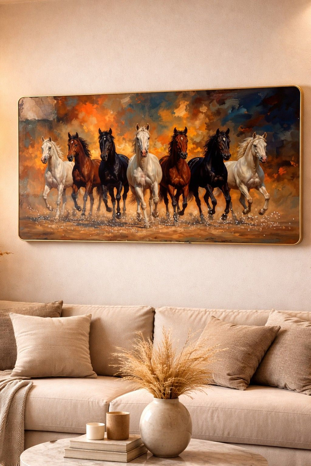 7 Running Horses Crystal Painting