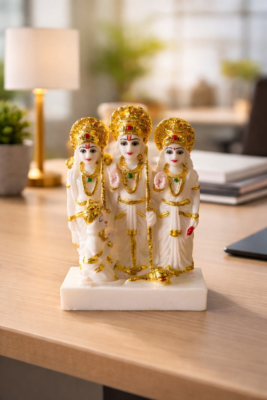 Premium Marble Ram Darbar Murti (Ram, Sita, Lakshman & Hanuman)
