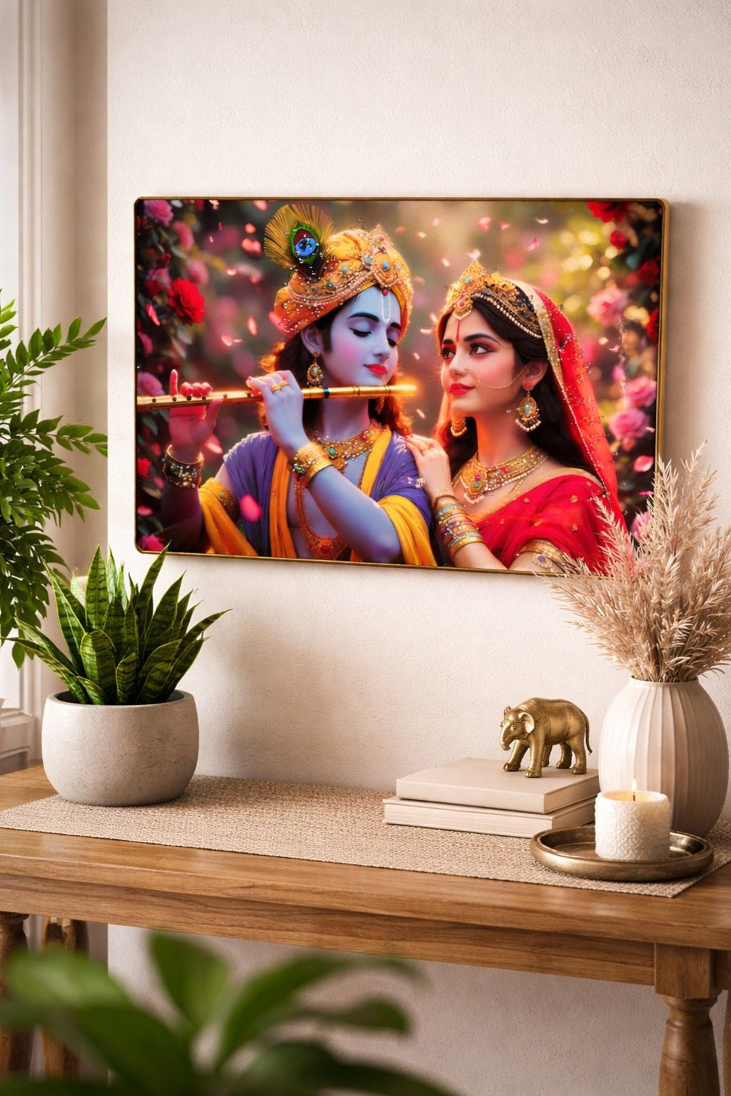 Radha Krishna Divine Love Crystal Painting