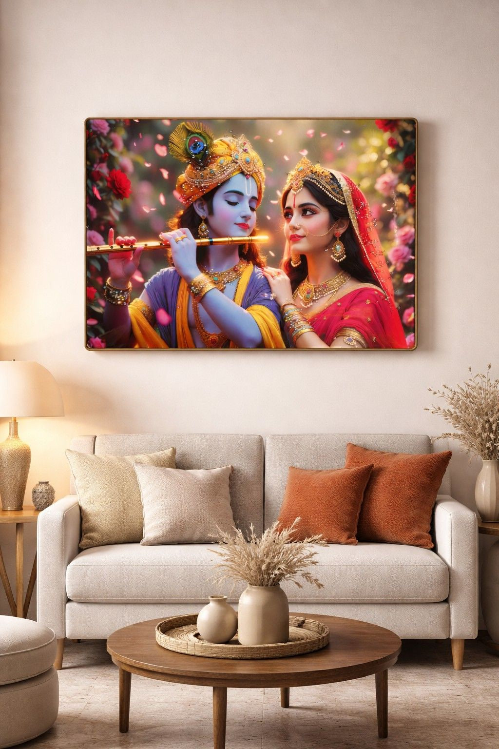Radha Krishna Divine Love Crystal Painting