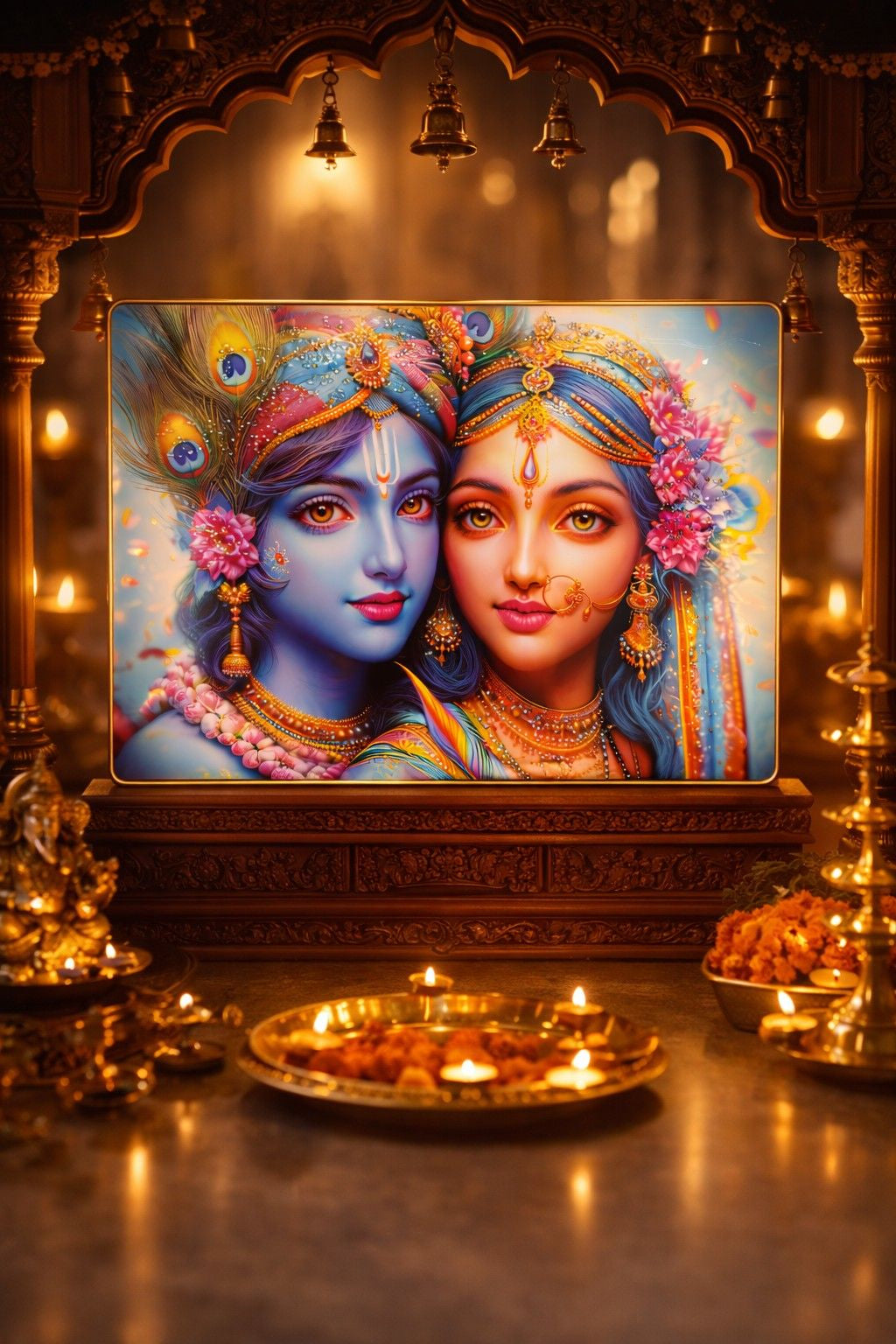 Premium Radha Krishna Crystal Painting