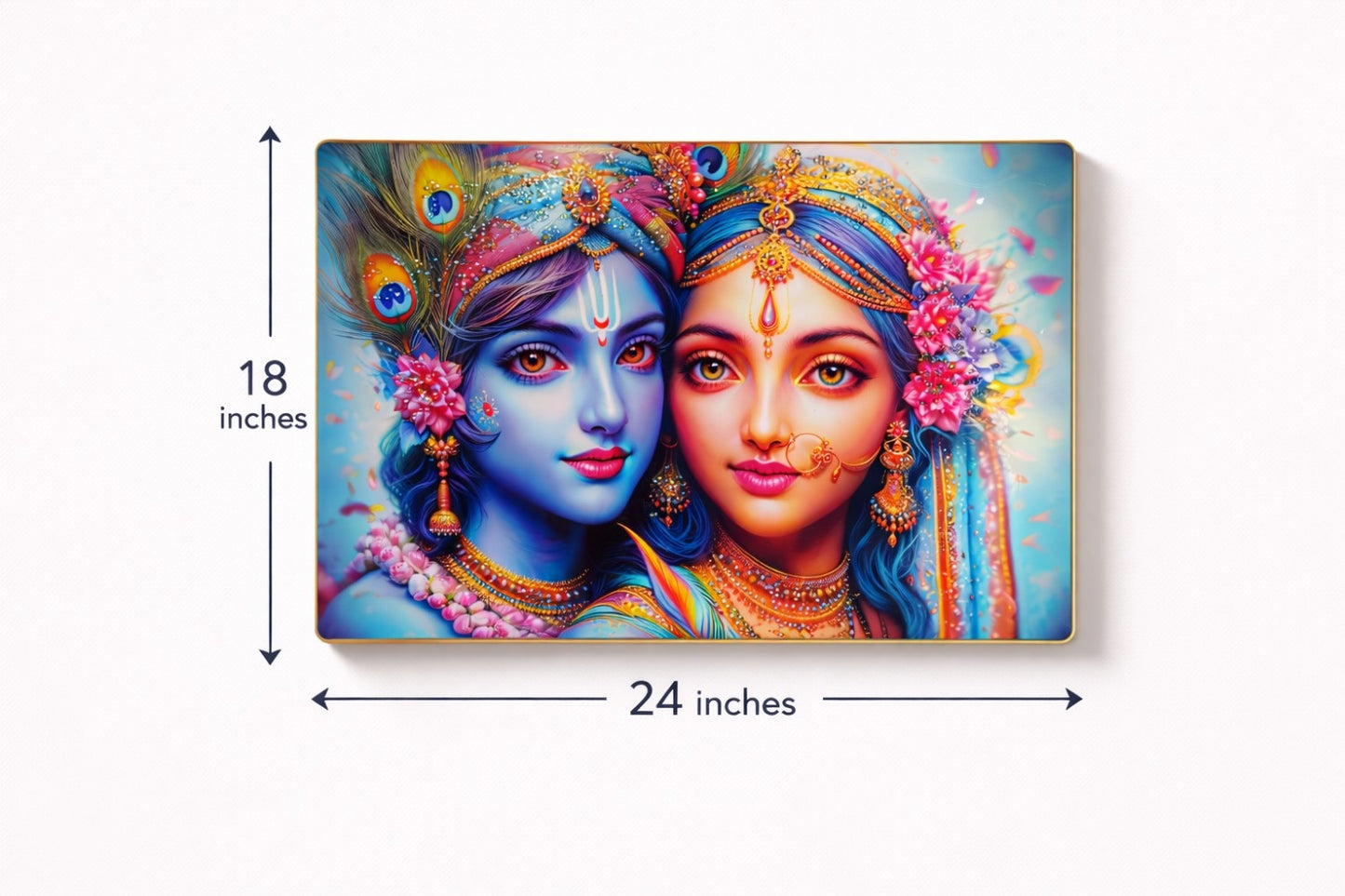 Premium Radha Krishna Crystal Painting